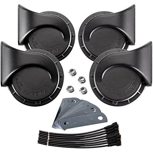 FARBIN 4pcs Loud Train Horn for Truck Car, Super