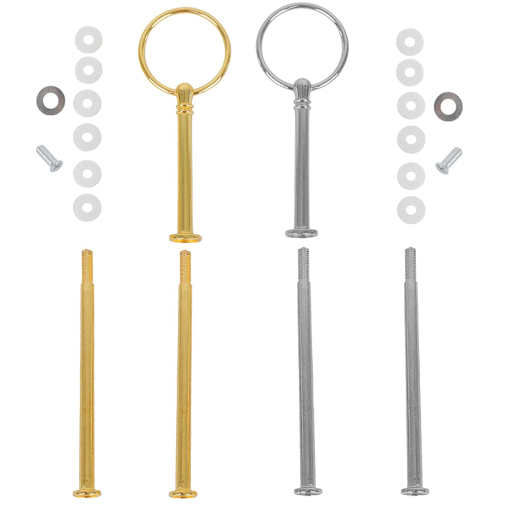 2 Set 3 Tier Fruit Display Fittings Alloy Cake Stand Fitting Candy Display Fittings Kits Replaceable Accessories for Wedding Party Birthday Party Tea Party