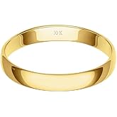 Men’s or Women's 10K or 14K Rose, White or Yellow Gold 3MM Classic Plain Simple Wedding Band by Brilliant Expressions