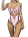 Famulily Women's Cut Out One Piece Bathing Suit Striped Swimsuit Tankini