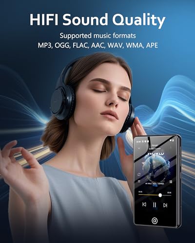 Spotify MP3 Player with Bluetooth and WiFi, AGXOV MP4 Music Player with 4.02 Inch Touchscreen Screen, Portable Android MP3 with Audible, Deezer, Play Store, Black