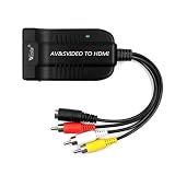 Wiistar AV CVBS to HDMI Converter Male Composite Female RCA S-video to HDMI Adapter Support 720P 1080P for TV VHS VCR DVD