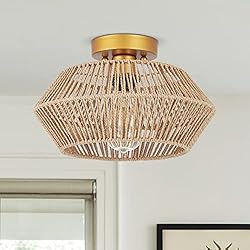 VILUXY Woven Rattan Light Fixtures Ceiling