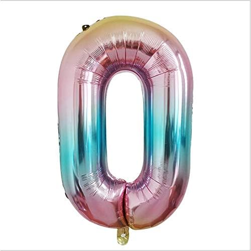 40 Inch Jumbo Digital Rainbow Number Balloons- Large Numbers 0-9 Helium Foil Mylar Big Number Balloons For Birthday Party Decorations,Wedding, Bridal Shower Engagement Photo Shoot, Anniversary