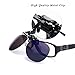 Costyle Royal Blue Mirror Retro Polarized Clip-on Flip-up Aviator Sunglasses for Men Driving Fishing Outdoor Sport Suitable for Women