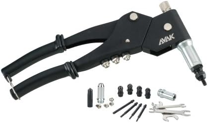 AVAKSH360 DUO - 2-in-1: 360° Swivel Head Fastening Tool for 3/16" Rivet and 1/4" Blind Rivet Nut (Standards UNC)