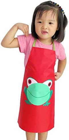Copercn® 1PC Kids Children Waterproof Frog Print Apron Paint Eat Drink Outerwear (Red)