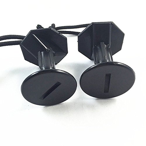 6pcs Black Plastic Bodyboard Surfboard Surf Leash Plugs Attachment W/ Cord