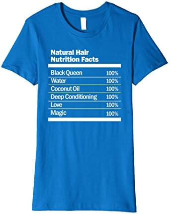 Womens Natural Hair Nutrition Facts T-Shirt Large Royal Blue