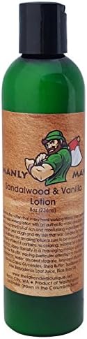Mens Body Lotion, Manly Man Scented Lotion Moisturizing dry Skin Care, The Lavender Boutique (Sandalwood &amp; Vanilla)