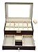 AUTOARK Leather 12 Mens Watch Box with Jewelry Display Drawer Lockable Watch Case Organizer,Brown,AW-003