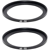 (2 Pcs) 49-52MM Step-Up Ring Adapter, 49mm to 52mm Step Up Filter Ring, 49mm Male 52mm Female Stepping Up Ring for DSLR Camera Lens and ND UV CPL Infrared Filters