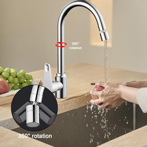 FALSKT Kitchen Tap 360° Swivel 2 Water Flow Modes Kitchen Tap Cold and Hot Water Mixer Tap Kitchen Sink with Swivel for Kitchen