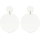 coadipress Multicolor 70s Retro Neon Earrings 80s Classic Round Earrings Lightweight Geometric Earrings for Women 80s Party Costume Accessory