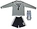 GamesDur 2018/2019 Cristiano Ronaldo #7 Away Long Sleeve Juventus Soccer Kids Jersey & Shorts Socks Set Youth Sizes (New (Juve), 8-9 Years)