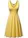 Yellow Dresses,Womens Sleeveless Sexy V-Neck Holiday Flowy Midi Tank Dress(Yellow,Large)