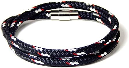Blue Sky Wrap Around Nautical Rope Bracelet With Locking Stainless Steel Clasp (15.0)