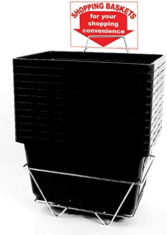 Shopping Baskets Jumbo-Size in Black - Set of 12