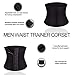 Wonderience Men Waist Trainer Belt Slimming Body Shaper Sweat Weight Loss Corset (Black, L)