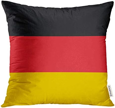 UPOOS Throw Pillow Cover Black Country German Flag Red Sign Annotation Decorative Pillow Case Home Decor Square 18x18 Inches Pillowcase