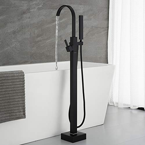 Artiqua Freestanding Bathtub Faucet Tub Filler Black Floor Mount Single