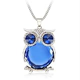 bestwishes2u Trendy Owl Necklace Fashion Rhinestone Crystal Jewelry Statement Women Necklace Silver Chain Long Necklaces & Pendants