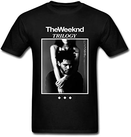 IIKIOO Men's Trilogy The Weeknd T-shirt Black L