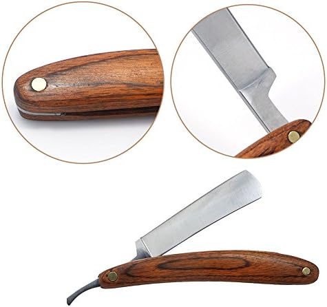 FClearup Straight 12.7 cm Razor Hot Stainless Steel Straight Edge Men Razor Blades Barber Folding Shaving Knife