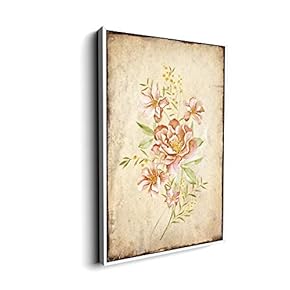 Canvas Wall Art for Living Room, Bedroom Vintage Flower Framed Canvas Prints for Home Decoration Ready to Hang - 16"x24" inches