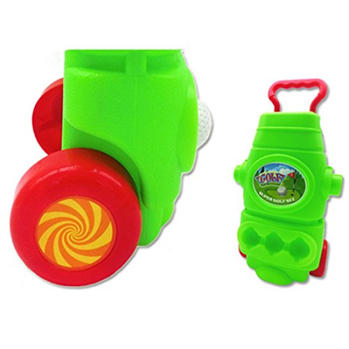 RuiyiF Toy Golf Clubs Set for Kids Toddlers Boys Girls with 3Golf Balls, 3Golf Clubs, 2Ball Holes,2Flags,1Trolley Case - Green