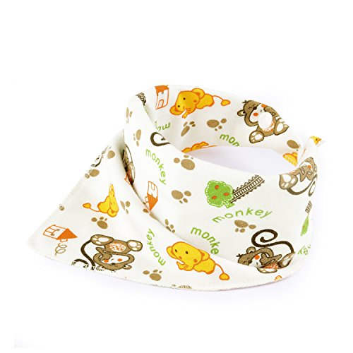 ABI Kids Anti-Smell Anti-Bacterial Quick Dry Avoids Drool RashCotton Bandana Baby Bibs with Nickel-Free Snaps, 4-Pack