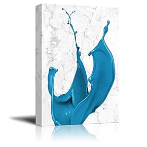 Abstract Blue Acrylic Paint Splash