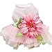 Sanwood Daisy Flower Gauze Tutu Dress Pet Dog Bowknot Princess Clothes Pet Only for Small Dog