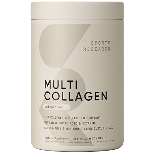 Sports Research Multi Collagen Protein Powder (Type I, II, III, V, X
