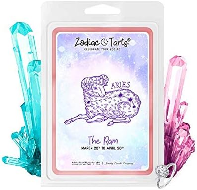 💍 Aries | Zodiac Star Signs Jewelry Wax Melt | Ring Tart | Jewel Valued at $15 - $7,500 | 21oz Jar Soy Wax | Ring (Size 11) | Dragon's Blood