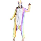 SZTOPFOCUS Adult Unisex Flannel Unicorn Animal Onesies Pajamas Onepiece Jumpsuit Cosplay Costume