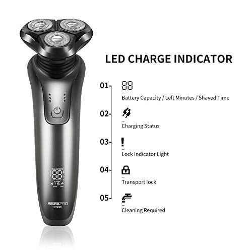 Electric Razor for Men 4 in 1 Rotary Shavers Cordless Waterproof USB Fast Charging Wet/Dry Electric Shaver Includes Hair Clippers and Nose Hair trimmer