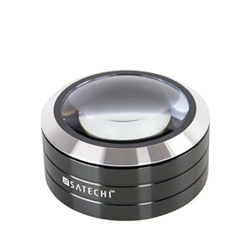 Satechi ReadMate LED Desktop Magnifier with up to 5X Magnification - Carrying Case Included (Black)