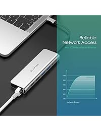 LENTION USB C 10-in-1 Hub with 4K HDMI, Card Readers, Gigabit Ethernet, Charging, USB 3.0 & 2.0, Aux Adapter Compatible MacBook Pro (Thunderbolt 3 Port), New Mac Air, Win Laptops, More (Silver)