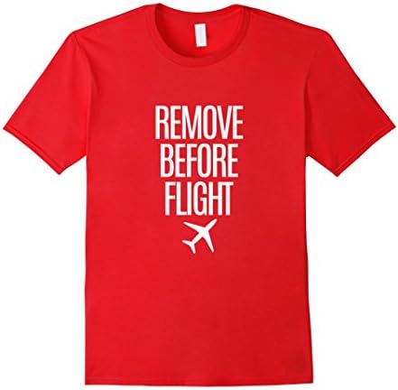 Mens Remove Before Flight Aviation T-Shirt Medium Red