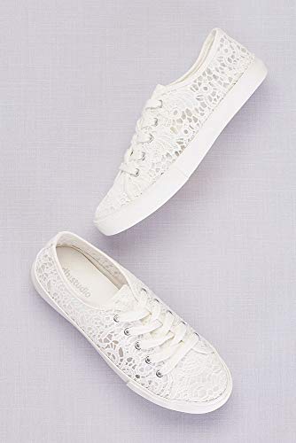 David's Bridal Lace Crochet Sneakers Style Carrson, White, 11 - Thumbnail 3
