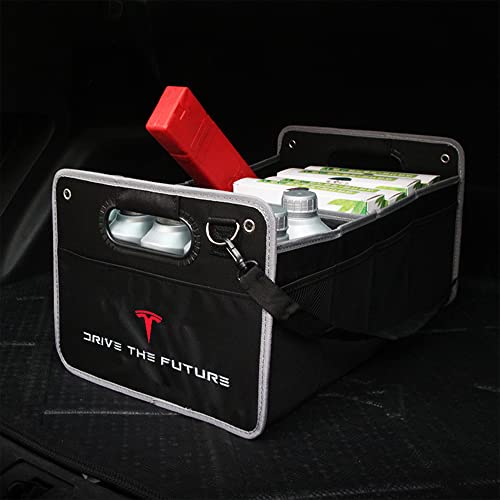 TOPABYTE Tesla Rear Trunk Organizer Storage Container for Model 3 Y S X Accessories Collapsible