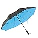 Atree Compact Folding Travel Umbrella Auto Open and Close Double Canopy 46 inch Large,Windproof&Waterproof , Sturdy, Portable and Lightweight for Easy Carrying,Unisex,Black-Blue