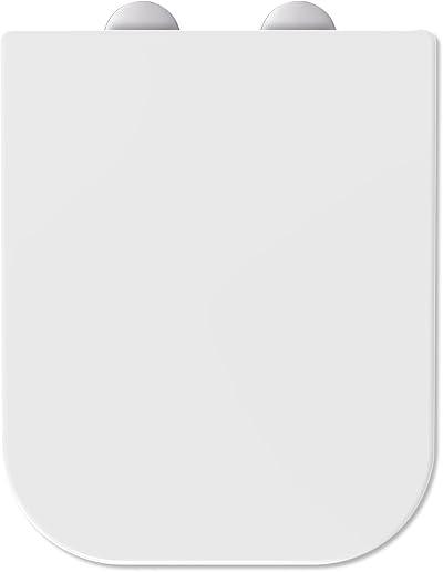 MASS DYNAMIC Square Toilet Seat Soft-Close One-Button Release White