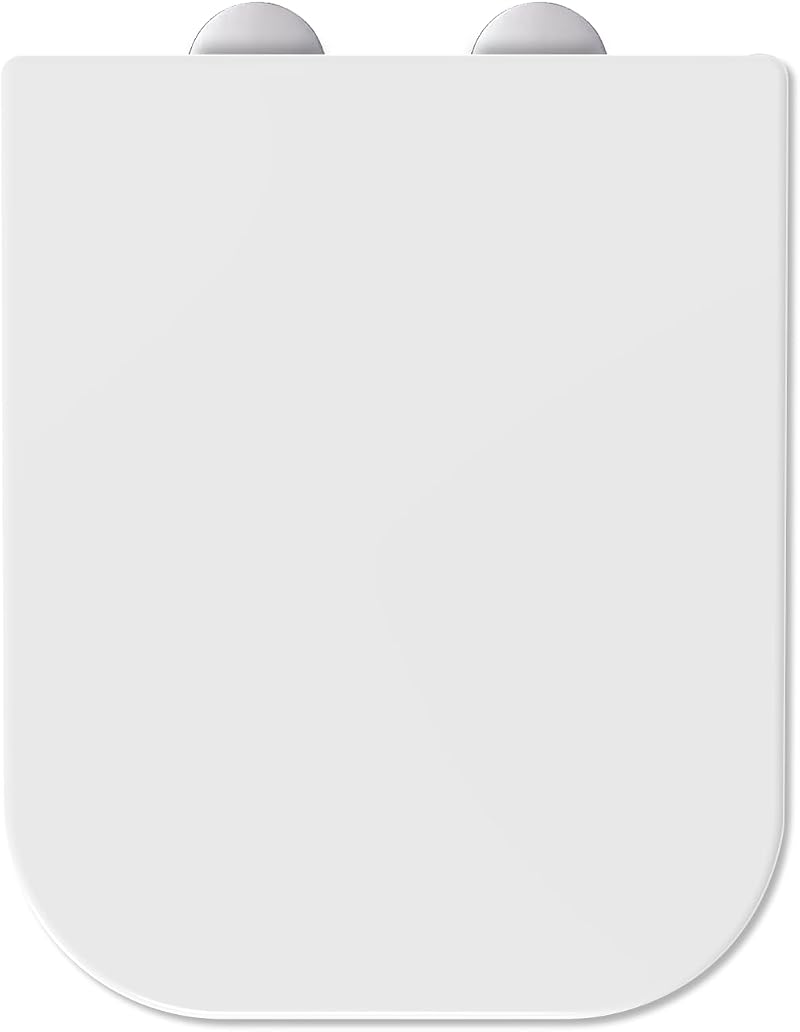 MASS DYNAMIC Square Toilet Seat Soft-Close One-Button Release White