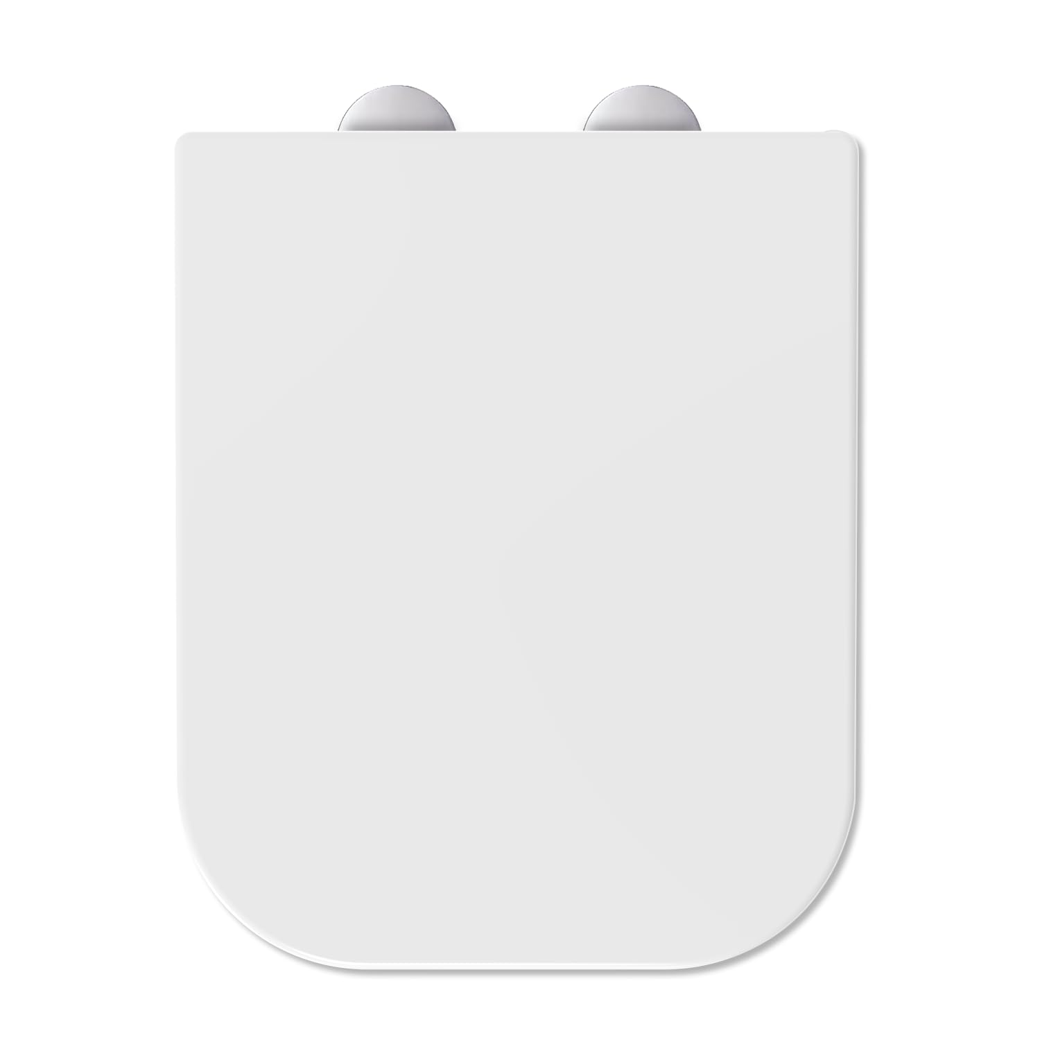MASS DYNAMIC Square Toilet Seat Features Soft-Close, White Loo Seat with One-Button Quick Release for Hassle-Free Cleaning, Top Fixing Adjustable Hinges