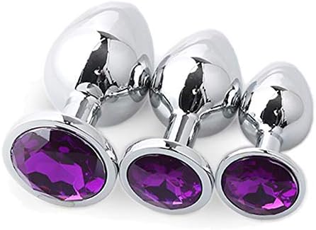 Uesaes 3PCS Stainless Steel Jeweled Sexy Stimulation Toys for Adult