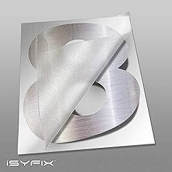 iSYFIX Silver Brushed Vinyl Numbers Stickers - 5
