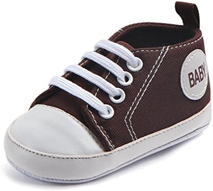 Baby Boys Girls Canvas Shoes Candy Color Toddler Sneaker Infant Anti-Slip First Walker (L: 5.12 Inch(12-18 Months), Coffee2)