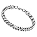 JUSNOVA Stainless Steel Franco Chain Bracelet for Men Women 6mm Wide 8 Inches 3 Colors Set Black Gold Silver